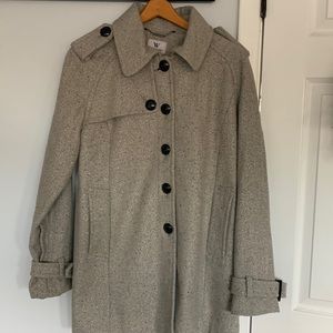 Worthington coat large, gray black buttons